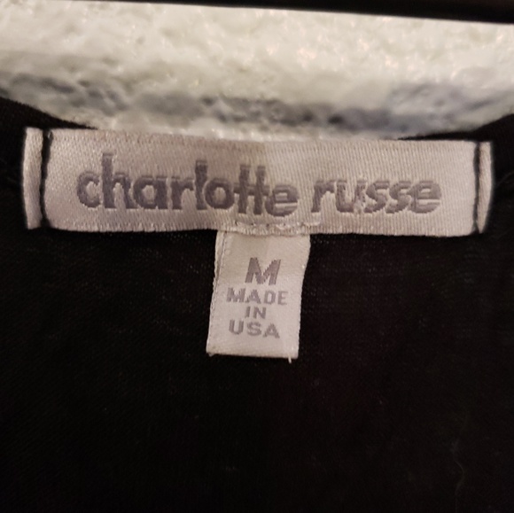Charlotte Russe black off white/ivory lace tank - Picture 3 of 4